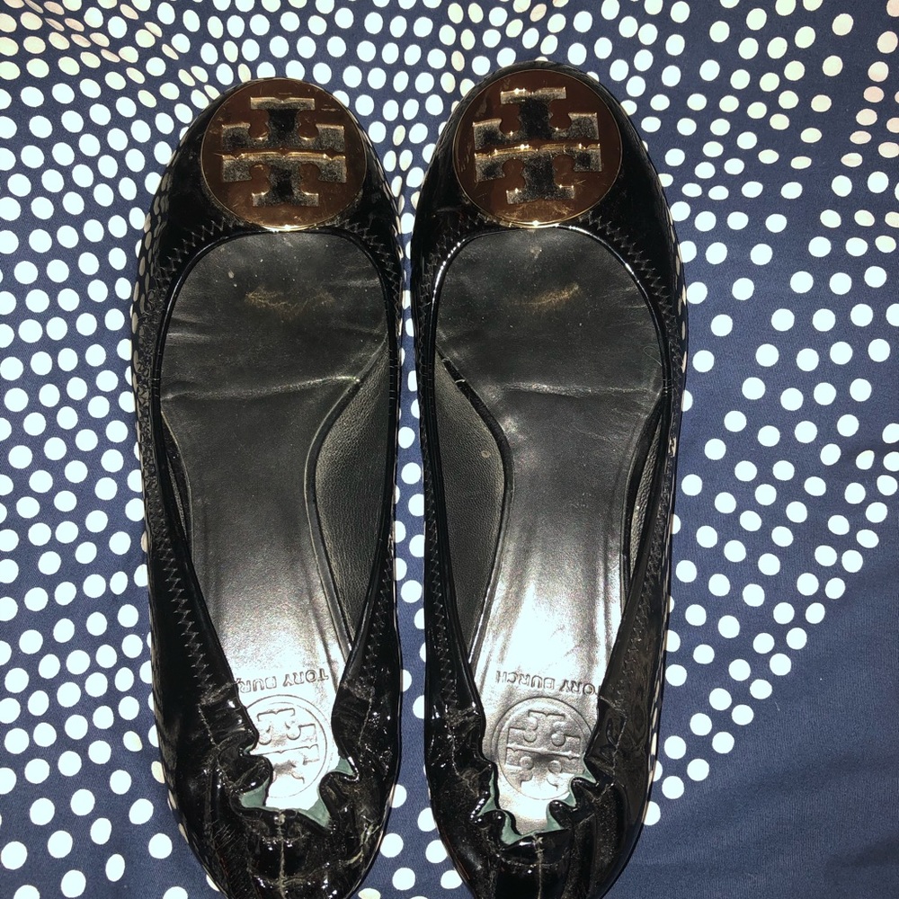 Tory Burch patent leather black flats